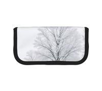 Trees On Snowy Days Large Capacity Canvas Pencil Case, Sturdy and Durable, Easy to Store in an Orderly Manner