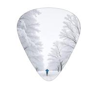 Trees On Snowy Days Print Guitar Picks Ukulele Bass Electric Acoustic Guitars Gift For Guitar Players Thin Medium Heavy Triangle 12 Pack(0.46/0.71/0.96 Mm)