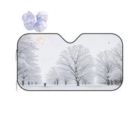 Trees on Snowy Days -Print Reflective Windshield Sun Shade For Cars S Size - Heat Resistant Suction Cups, Universal Fit.
