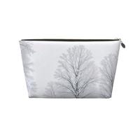 Trees On Snowy Days Print Travel Makeup Bag Cosmetic Toiletry Bag Wash Bag Multifunctional Storage with Zipper for Women Girls Gold