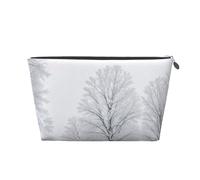 Trees On Snowy Days Print Travel Makeup Bag Cosmetic Toiletry Bag Wash Bag Multifunctional Storage with Zipper for Women Girls Silver