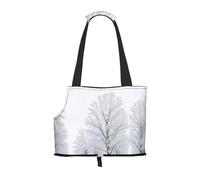 Trees On Snowy Days Printed Foldable Pet Bag - Portable Puppy Cat Travel Handbag Tote,Pet Carrier Backpacks.