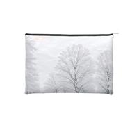 Trees on Snowy Days Reusable Paper Cosmetic Bag Waterproof & Lightweight for Travel, School & Daily Use Full-Print Design Women, Students, Eco-Conscious