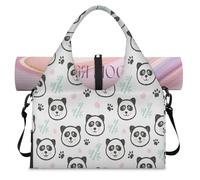Trees Paws Pandas Sports Duffle Bag with Shoe Compartment Cute Panda Weekend Overnight Bags Tote Cabin Luggage Bag for Gym Yoga Travel