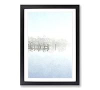 Trees Reflecting in a Lake in North Carolina Framed Print | A2 Black Framed Wall Art | Ready to Hang | Modern Floral Picture | Living Room Bedroom Lounge Office