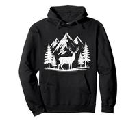 Trees Reflection Outdoor Wildlife Nature Animal Deer Pullover Hoodie