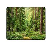 Trees Small Mouse Pad, Nature Scenic Foliage Underbrush Summer Green Square Rubber Washable Aesthetic Desk Mousepads Decor for Home Office Work Gaming Desk Square 8x10 Inch