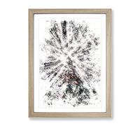 Trees Touching The Sky Watercolour Modern Framed Print | A2 Oak Framed Wall Art | Ready to Hang | Modern Floral Picture | Living Room Bedroom Lounge Office