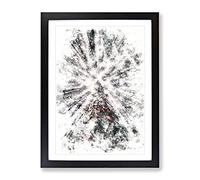 Trees Touching The Sky Watercolour Modern Framed Print | A3 Black Framed Wall Art | Ready to Hang | Modern Floral Picture | Living Room Bedroom Lounge Office