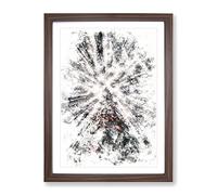 Trees Touching The Sky Watercolour Modern Framed Print | A4 Walnut Framed Wall Art | Ready to Hang | Modern Floral Picture | Living Room Bedroom Lounge Office