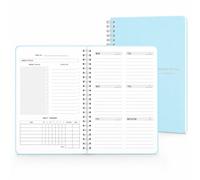 TREES Undated Weekly Planner, Weekly To Do List Notebook with Goal & Habit Tracker Organizer, A5 5.7"" x 8.0"" Weekly Planner Notebook with Spiral Binding for Men or Women, Blue