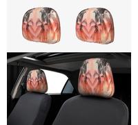 Trees Under The Setting Sun Head Rest Cover Car Accessories, 2 Pcs Car Seat Headrest Cover, Washable Headrest Protector Universal Fit To All Car Suvs Truck Van Vehicles Auto