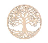 Trees Wall Art Wood - Rustic Celtic Wall Decorations, Handmade Square Wooden Art, Timeless Nature Sculpture | Wall Ornament in with 11 Inch Size for Living Room