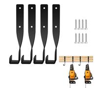 Treesunshine Garage Hooks, Wall Hooks, Heavy Duty Black Universal Hooks, J Shape Garage Hooks, Coat Hooks, Heavy Duty Wall Mount Tool Holder for Yard, Garage (Pack of 4)