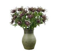 TREETDOBV 3 Branch Artificial Thistle Flower Bouquet, Artificial Eryngiums Plants, Long Stems Faux Thistles Bunch Simulation Sea Holly Real Touch Faux Plant Decor Home Wedding Window Bouquet(Purple)