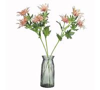 TREETDOBV 3 Branch Artificial Thistle Flower Bouquet, Artificial Eryngiums Plants, Long Stems Faux Thistles Bunch Simulation Sea Holly Real Touch Faux Plant Decor Home Wedding Window Bouquet(Pink)