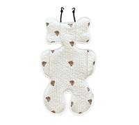 TREETDOBV Baby Seat Pad Liner Soft Baby Stroller Seat Cushion Babybody Support Cushion Breathable Pure Cotton Infant Car Seat Head Neck Body Support for Carseats, Strollers,Thin Style(Bear)