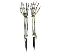 TREETDOBV Skeleton Arms Stakes Skeleton Set, 2 pcs Halloween Decoration Skeleton Scary Bloody Arm Hands Yard Stakes Severed Hand Skeleton for Indoor Outdoor Halloween Party Horror Theme Bar(#1)