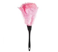 TREETDOBV Turkey Feather Duster, 14.17inch 5 Colors Soft Turkey Feather Duster Brush With Black Handle Home Furniture Car Kitchen Keyboard Office Cleaning Tools,Reusable (Pink)