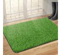 TREETONE Artificial Grass Door Mat, Thick Turf Grass Indoor/Outdoor Rug, Perfect for Entryway, Patio Lawn Synthetic Doormat, Dog Realistic Grass Mats, 24x35 Inches