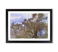 Treetops Against The Sky by John Singer Sargent Framed Print | A2 Black Framed Wall Art | Ready to Hang | Modern Landscape Picture | Living Room Bedroom Lounge Office