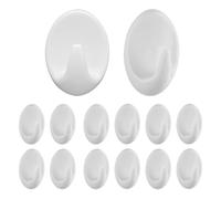 TreeTribe 14 PCS Self Adhesive Plastic Wall Hooks,Multi Function SelfAdhesive Hook,Oval AdhesiveHooks Small Extra Sticky White Stick on Hooks for Hanging No Drilling Kitchen Bathroom