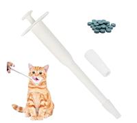 TreeTribe 1Pcs Animal Medicine Feeder Pill Dispenser,Portable Plastics Side Grip Press Type Feeding Dispenser,Reusable Medicine Cat Tablet Dispenser for eeding Small Dogs Cats Animals White