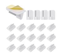 TreeTribe 20 Piece Plastic Sticky End WindowHooks,Net Curtain Hooks, Plastic StickyHooks, Key Pendant Door BackHook, Self-AdhesiveHooks Window HooksAdhesive for Net Curtain Rods (White)