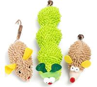 TreeTribe Cat Catnip Toy for Indoor Cats,Fluffy Cat Chew Toy Soft and Durable for Teeth Cleaning Bite-Resistant Plush Caterpillar,Mouse,Hedgehog Design, Dental Health Benefits (3 PCS)