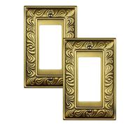 TREEWELL 2-Pack Decorator Outlet Cover Plate, Paisley Pattern Decorative Switch Plates and Outlet Covers, Antique Brass Metal Wall Plates for Electrical Outlets, Receptacle, GFCI Outlet, Dimmer Switch