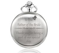 TREEWETO Men's Engraved 'Father of The Bride' Pocket Watch - Silver