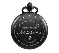 TREEWETO Men's Engraved Pocket Watch for Dad Vintage Steampunk Pocket Watches with Chain for Men Father's Day Gift Nice Gift for Your Dad