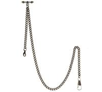 TREEWETO Pocket Watch Albert Chain T-Bar Watch Chain Link 16 inch 2 Hooks Bronze Classic Antique Fob T Bar