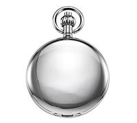 TREEWETO Unisex Pocket Watch with Chain Analogue Handwound Antique Skeleton Roman Numerals Silver
