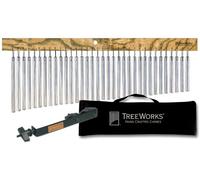 TreeWorks Chimes Complete Chime Set with Mounting Bracket and Bag - MADE IN U.S.A. - Large Single Row, Tennessee Hardwood (TRE35KIT)