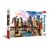 Trefl 1000 Elements, Fun Cities, Premium Quality, for Adults and Children from 12 Years Puzzle, Colour Cats in New York, Pieces, 10595