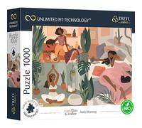 Trefl 10694 1000 Elements Thickest Cardboard Organic Eco Cats Coffee Relaxation Recreation Entertainment for Adults and Children from 12 Years Puzzle Yoga Cats & Coffee Hello Morning