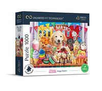 Trefl 10699 1000 Elements, The Thickest Cardboard, Organic, Dogs, Animals, Cute Picture, Sweets, Ice, Entertainment for Adults and Children from 12 Years, Puzzle Cuteness Overload: Doggy Peekers