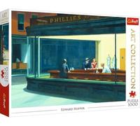 Trefl 10747 1000 Elements, Art Collection, American Painting, DIY, Creative Entertainment, Fun, Classic Puzzles for Adults and Children from 12 Years, Night Owls, Edward Hopper