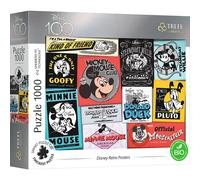 Trefl 10761 1000 Elements Dickster Cardboard, Organic, Fairytale Heroes, Mickey Mouse, Creative Entertainment for Adults and Children from 12 Years High Element, UFT Puzzle: Disney Retro Poster
