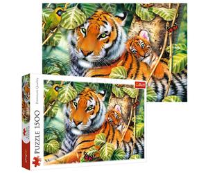 Trefl 1500 Piece Adult Large Two Ferocious Tigers Family Forest Jigsaw Puzzle