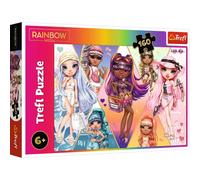 Trefl 160 Elements Colorful Fairy Tale Character Puzzles, Creative Entertainment, Fun for Kids Age 3+, 15415, Rainbow High, Happy Friends