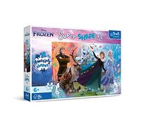 Trefl 160 XL Super Shape Puzzles - Crazy Shapes - Large Pieces To Colour In With The Characters Of The Fairy Tale Kraina Lodu From 6 Years, 50022, Discover The World Of Frozen, one size