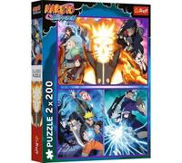 Trefl - 2 in 1 Naruto Shippuden Hidden Village Ninja Jigsaw Puzzle - 2 x 200 Pieces - Set of Two Jigsaw Puzzles for Teens