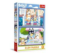 Trefl 2-in-1 Puzzle: Bluey, Funny Bluey - 2 x 24 Pieces, Set of Two Puzzles for Children from 3 Years