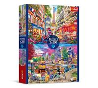 Trefl 2-in-1 Puzzle: The European Capitals - 2 x 500 Pieces-Set of Two Brain Teasers, DIY, Creative Pastime, for Adults and Children from 10 Years, Mulitcolor, 37496