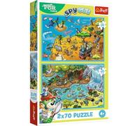 Trefl 2-in-1 Puzzle: The Treflik Family, Trefliks in the Tierland, 2 x 70 Pieces, Set of Two for Children from 4 Years