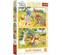 Trefl 2-in-1 puzzle: Winnie the Pooh, A Day in the Garden - 2 x 24 pieces, set of two puzzles for children from 3 years