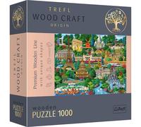 Trefl 20150 1000 Teile, Wood Craft, unregelmäßige Formen, 100 Figuren französischer Denkmäler Symbole, modernes Premium, für Erwachsene und Kinder ab 12 Jahren, France Puzzle, Famous Places