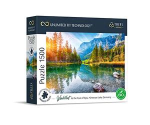 Trefl 26193 1500 Pieces, Dickster Cardboard, Organic, Alps, Bavaria, Mountains, for Adults and Children from 12 Years, UFT Puzzle Wanderlust: at The Foot of Alps, Hintersee Lake, Germany